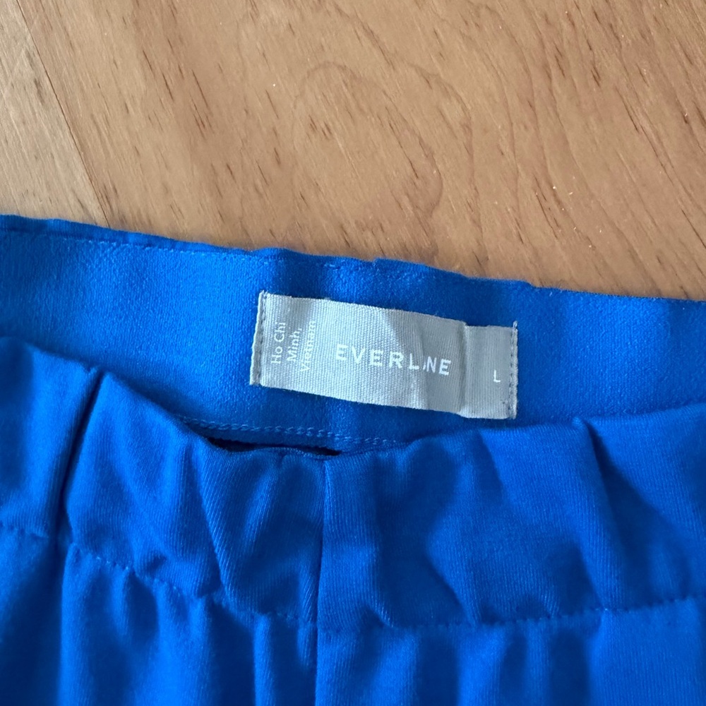 Everlane Electric Blue Tailored Elastic-Waist Dress Pants - Picture 2 of 11